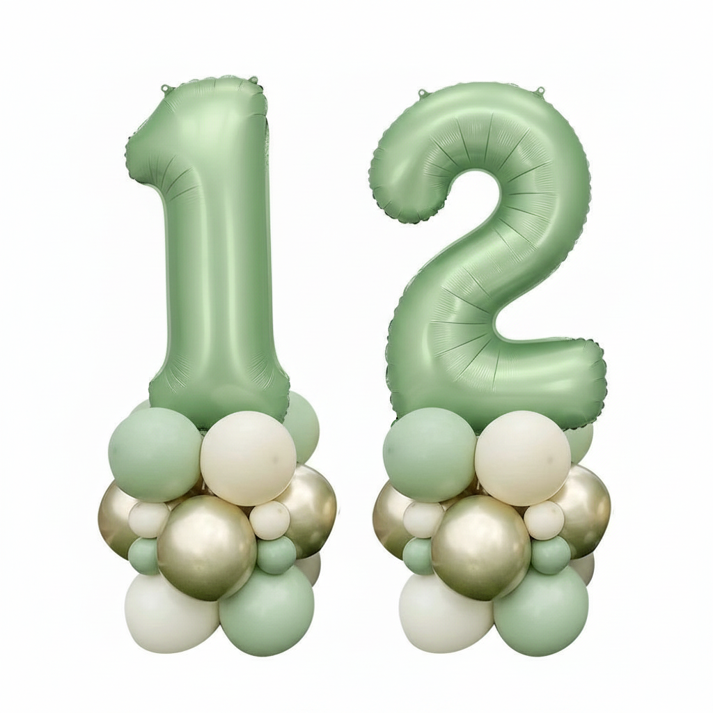 בלוני מספרים ירוקים
