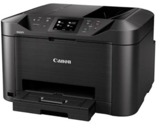 מדפסת הזרקת דיו משולבת Canon MAXIFY MB5150, כולל העתקה, פקס, סורק ומדפיס מ/אל אונקי ומחשב, כולל דיו צבעוני (חסר דיו שחור-מדפיסה רק כשיש את כל הצבעים) מחיר גמיש, חזקה ומצוינת, היתה בשימוש פעמים ספורות.