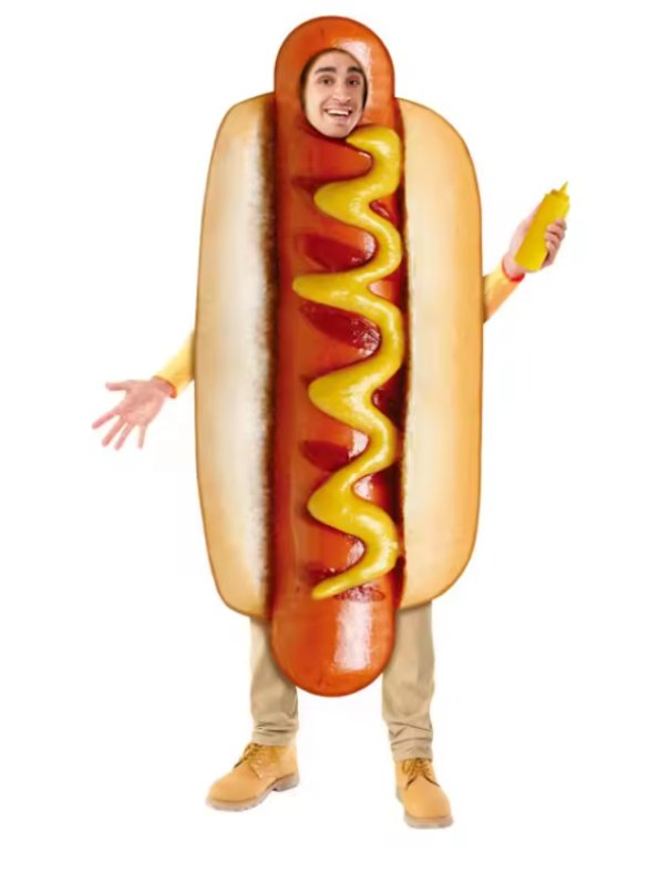 תחפושת זוגית לחמניה ונקניקיה וחולצת צ'יפס
תחפושת מגניבה ממש!!! ניתן להתאים משלוח מנות כמו התחפושתֱֱ
התחפושת במידה של מבוגרים
המחיר לשני התחפושות יחד