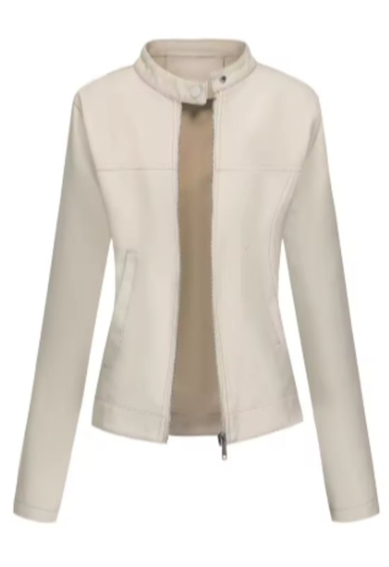 ג'קט עור יפה ומעוצב בצבע שמנת
נמכר עקב טעות במידה, מידה L