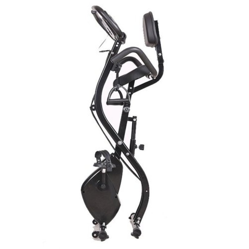 אופניים מתקפלים עם משענת אופני כושר, צבע שחור