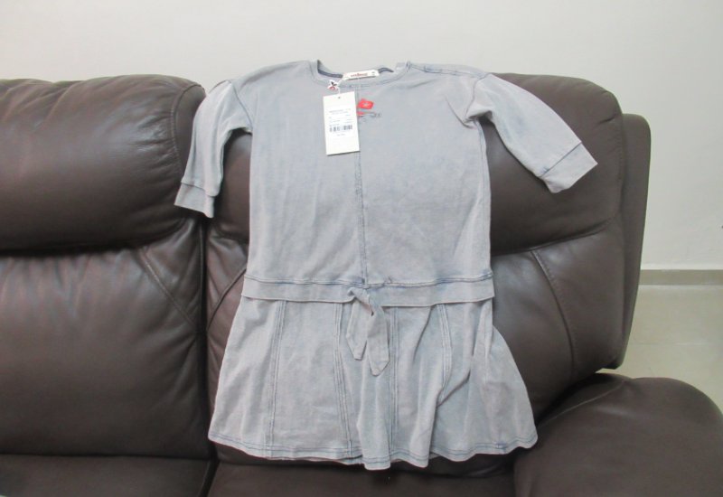 שמלה גינס אפור לילדה