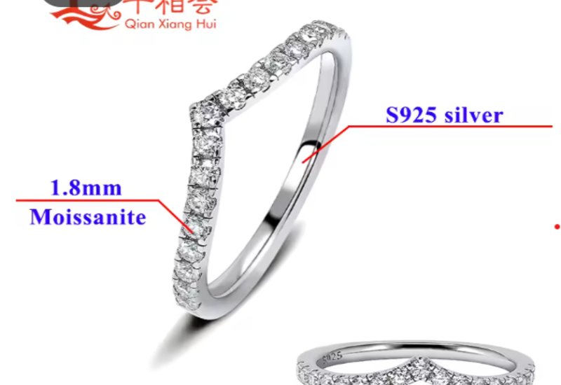 טבעת Moissanite כסף S925
