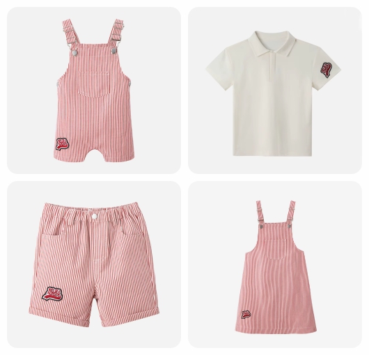 סט פסים שמנת אדום