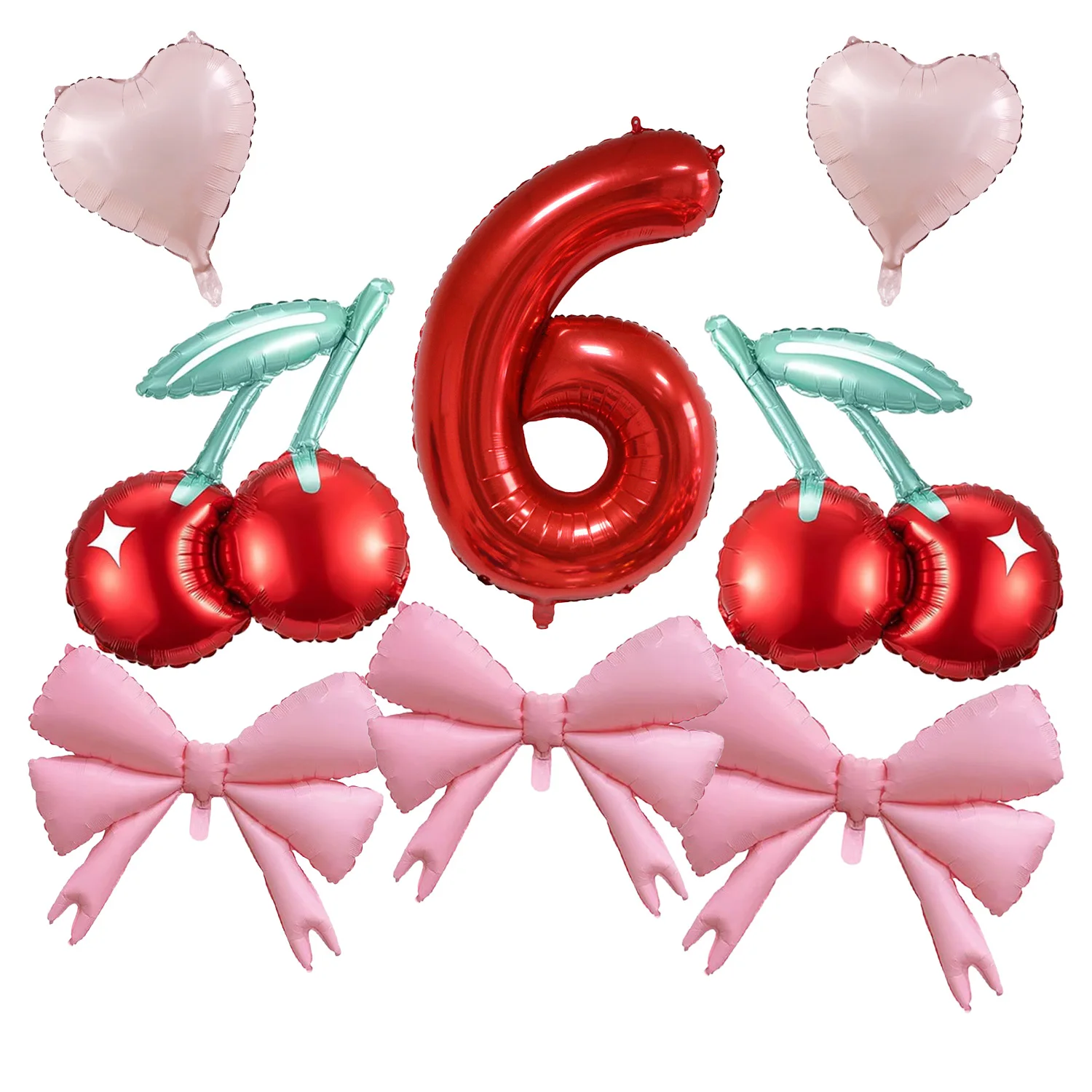 סט בלוני מספר עם פפיון ודובדבן