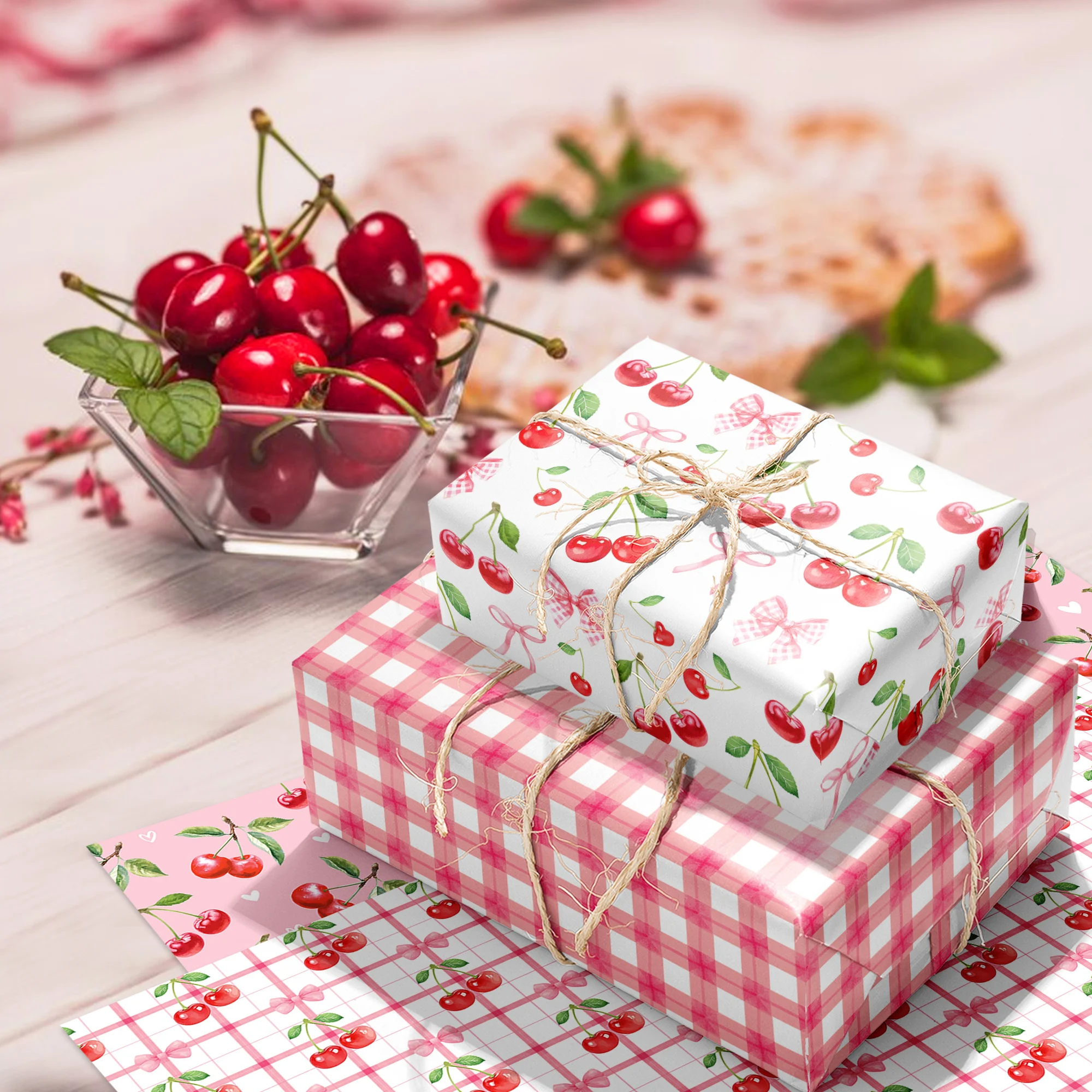 נייר אריזה דובדבנים 6 יחידות