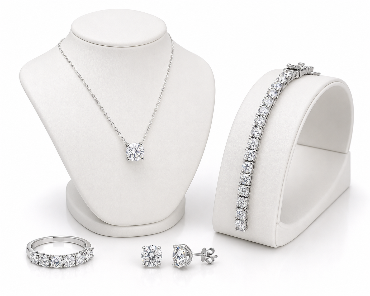 סט משובץ באבני moissanite