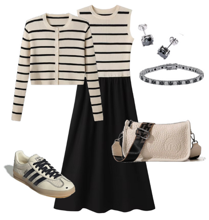 סט שחור שמנת 🖤