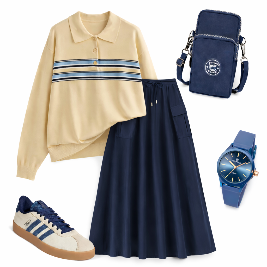 סט כחול צהוב ליומיום