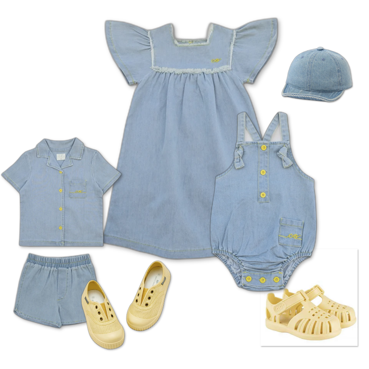 סט ג'ינס צהוב - שלמות 🔆